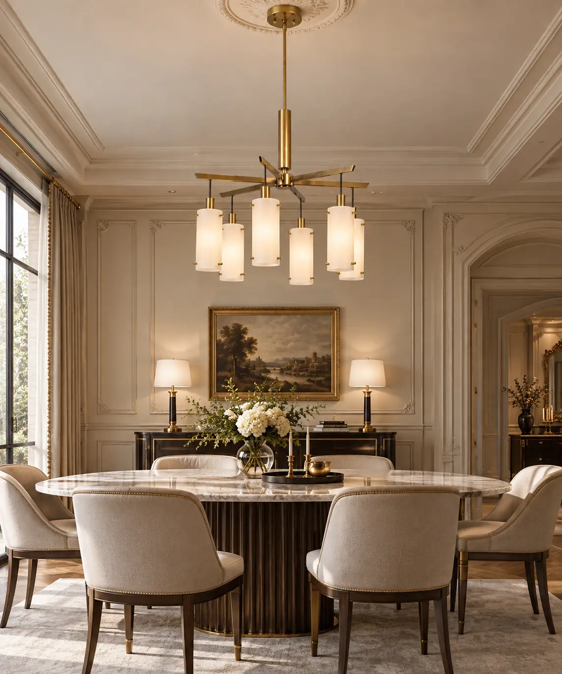 Modena-6-Light-Modern-Cylindrical-Glass-Chandelier-Refined-Elegance-Material-Contrast Modena-6-Light-Modern-Cylindrical-Glass-Chandelier-Refined-Elegance-Material-Contrast