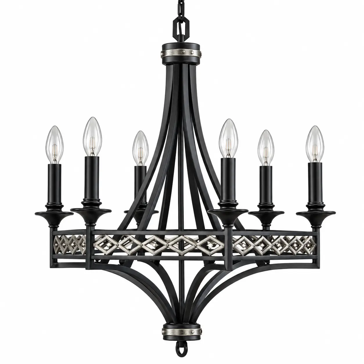 Monarch-6-Light-Black-Iron-Chandelier-with-Silver-Accents-1 Monarch-6-Light-Black-Iron-Chandelier-with-Silver-Accents-1