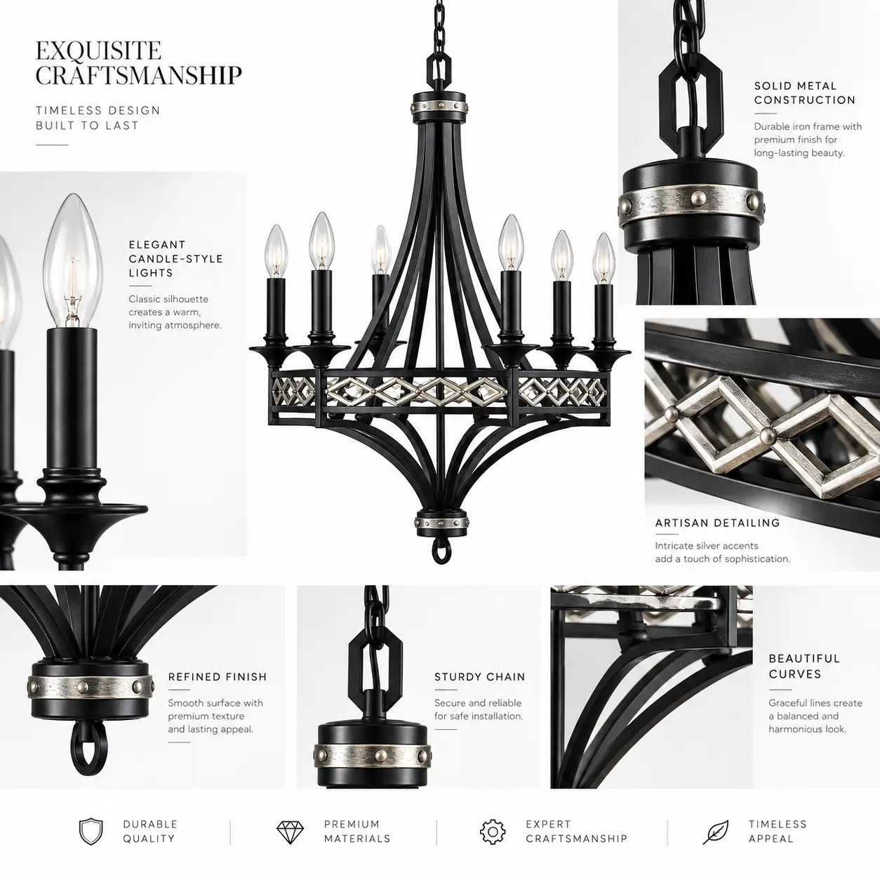 Monarch-6-Light-Black-Iron-Chandelier-with-Silver-Accents-2 Monarch-6-Light-Black-Iron-Chandelier-with-Silver-Accents-2