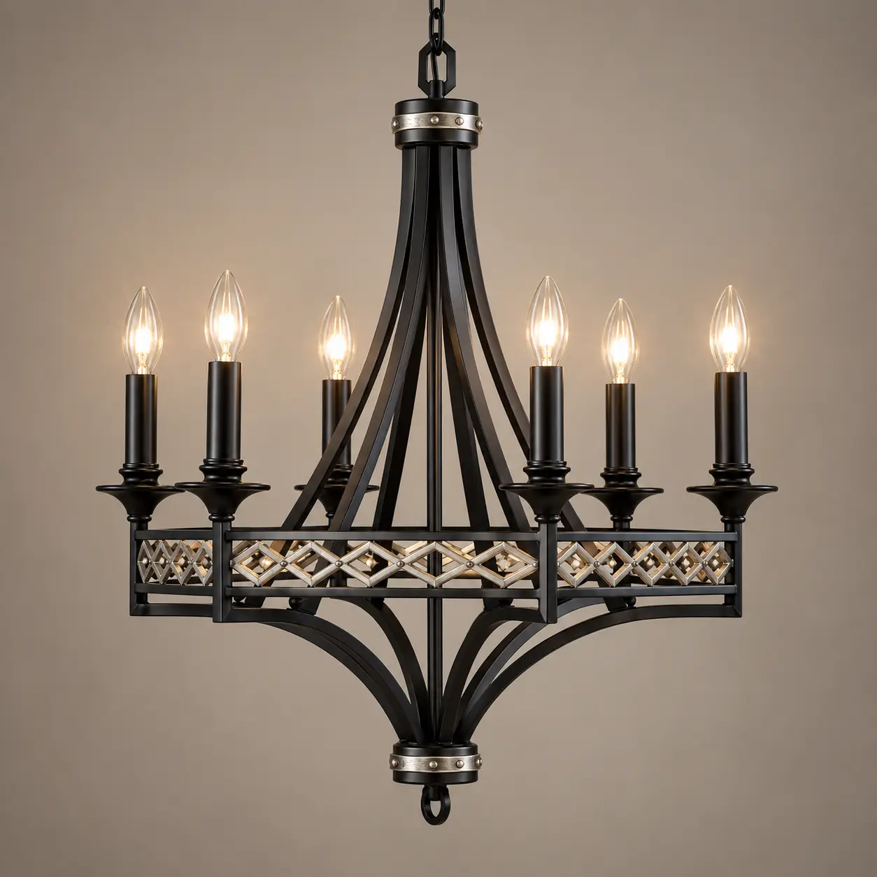 Monarch-6-Light-Black-Iron-Chandelier-with-Silver-Accents-3 Monarch-6-Light-Black-Iron-Chandelier-with-Silver-Accents-3