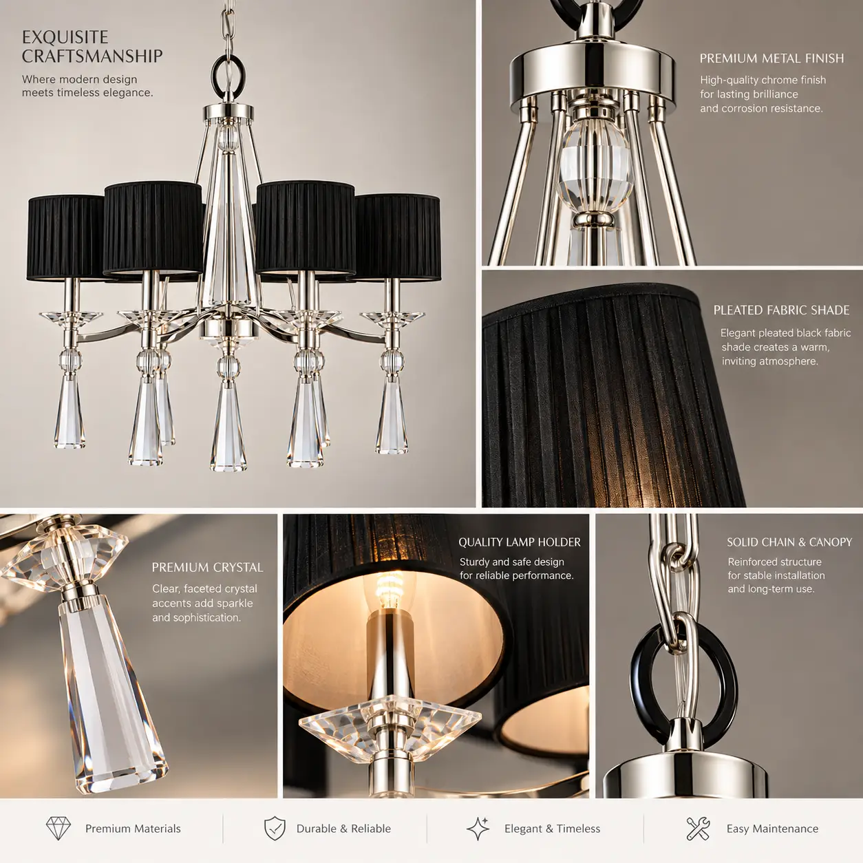 Onyx-Glow-6-Light-Modern-Shade-Chandelier-2 Onyx-Glow-6-Light-Modern-Shade-Chandelier-2