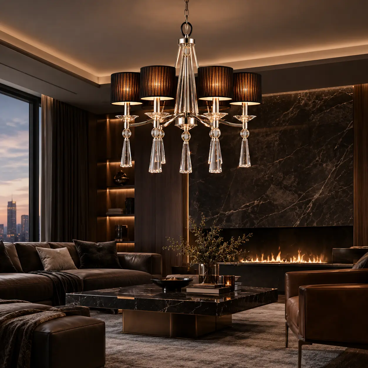 Onyx-Glow-6-Light-Modern-Shade-Chandelier-Modern-Luxury-Executive-Lounges Onyx-Glow-6-Light-Modern-Shade-Chandelier-Modern-Luxury-Executive-Lounges