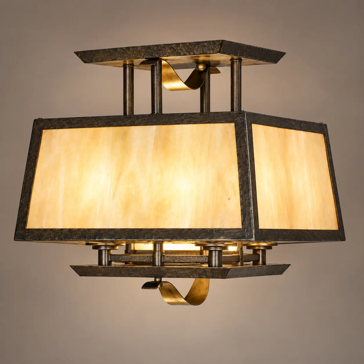 Prairie-Glow-Craftsman-Semi-Flush-Pendant-3 Prairie-Glow-Craftsman-Semi-Flush-Pendant-3
