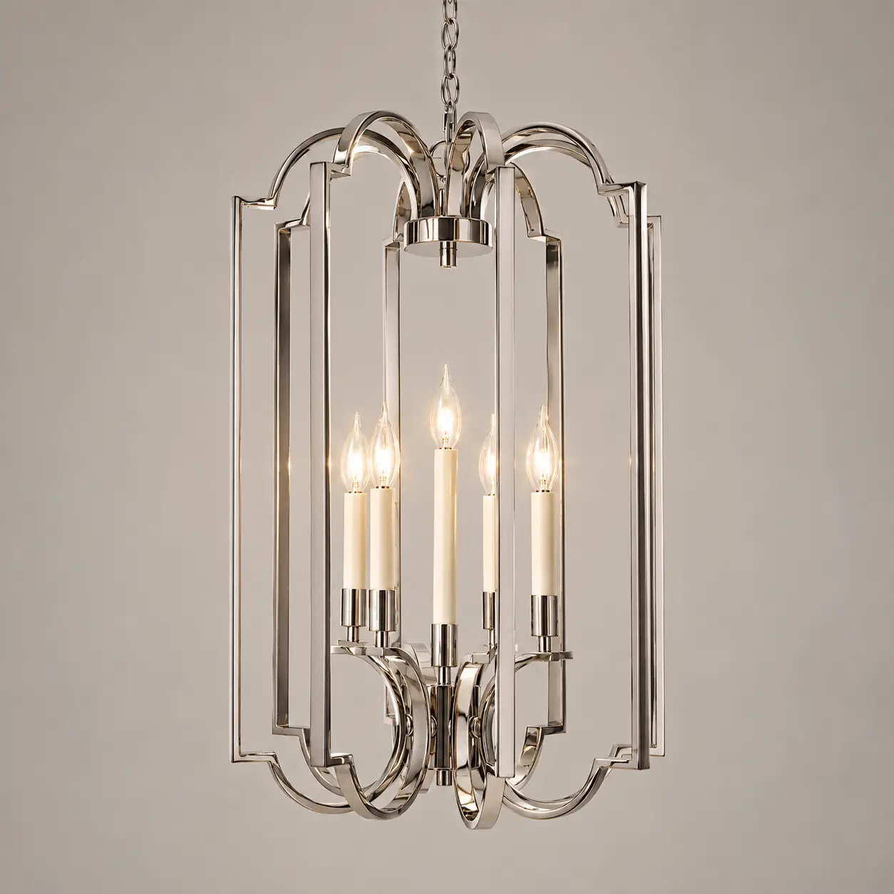 Regal-Arch-Polished-Nickel-5-Light-Geometric-Lantern-Pendant-3 Regal-Arch-Polished-Nickel-5-Light-Geometric-Lantern-Pendant-3