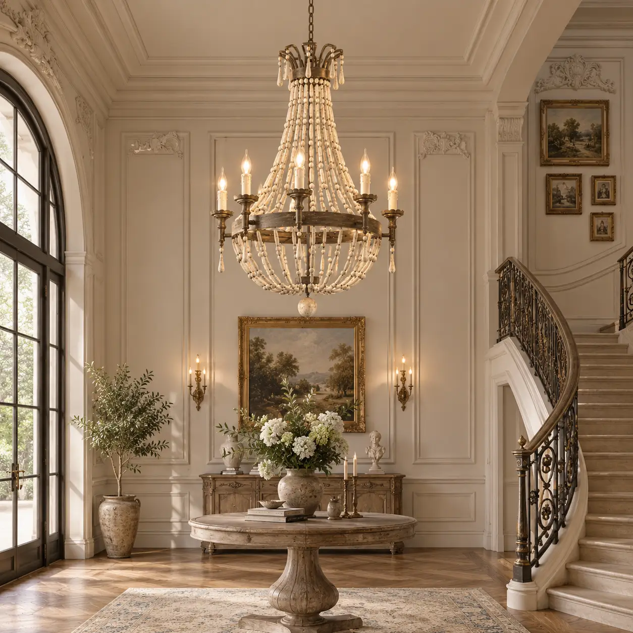 Rustic-Haven-8-Light-Beaded-Chandelier-French-Country-French-Provincial-Neoclassical Rustic-Haven-8-Light-Beaded-Chandelier-French-Country-French-Provincial-Neoclassical