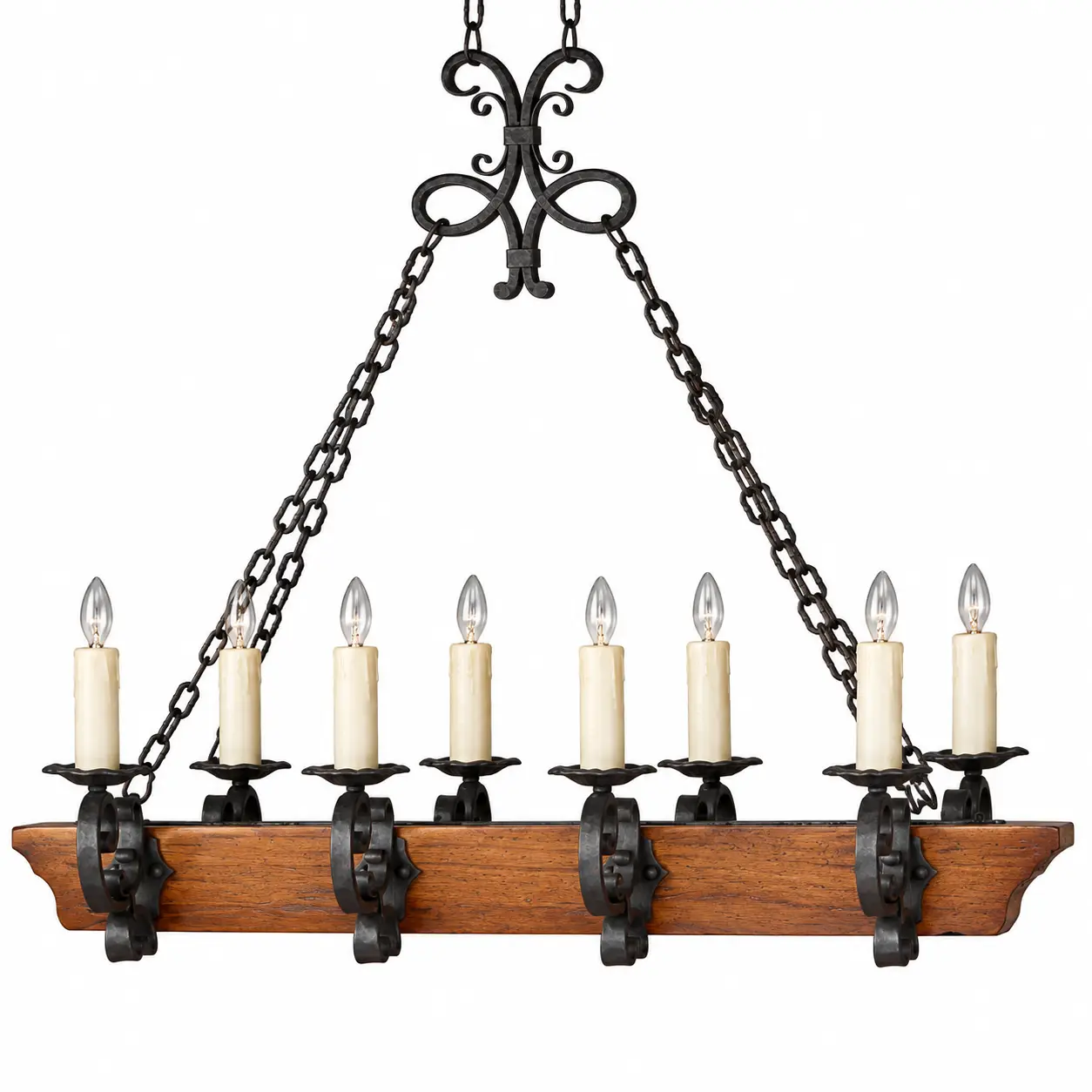 Rustic-Hearth-Forged-Iron-Wood-8-Light-Chandelier-1 Rustic-Hearth-Forged-Iron-Wood-8-Light-Chandelier-1