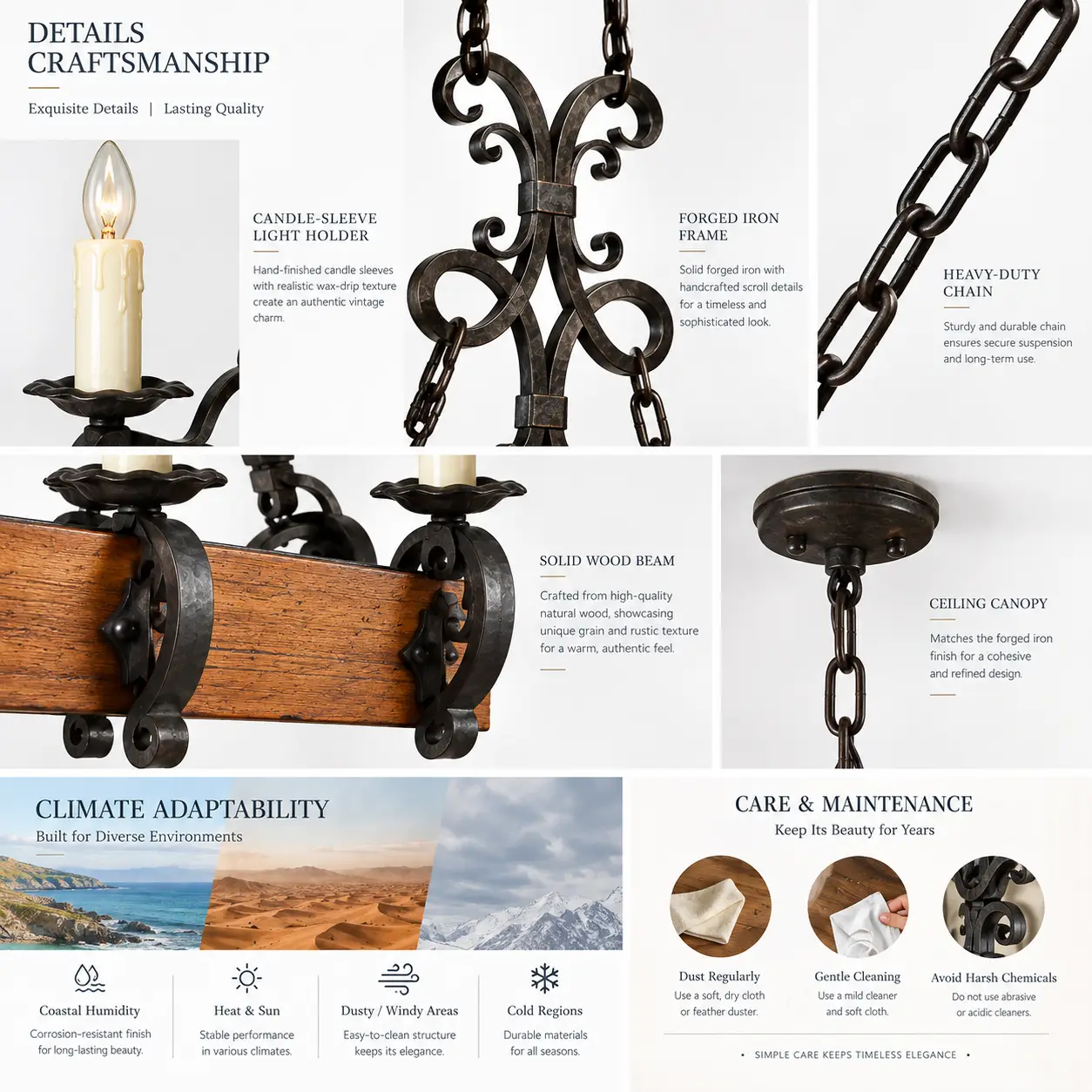 Rustic-Hearth-Forged-Iron-Wood-8-Light-Chandelier-2 Rustic-Hearth-Forged-Iron-Wood-8-Light-Chandelier-2