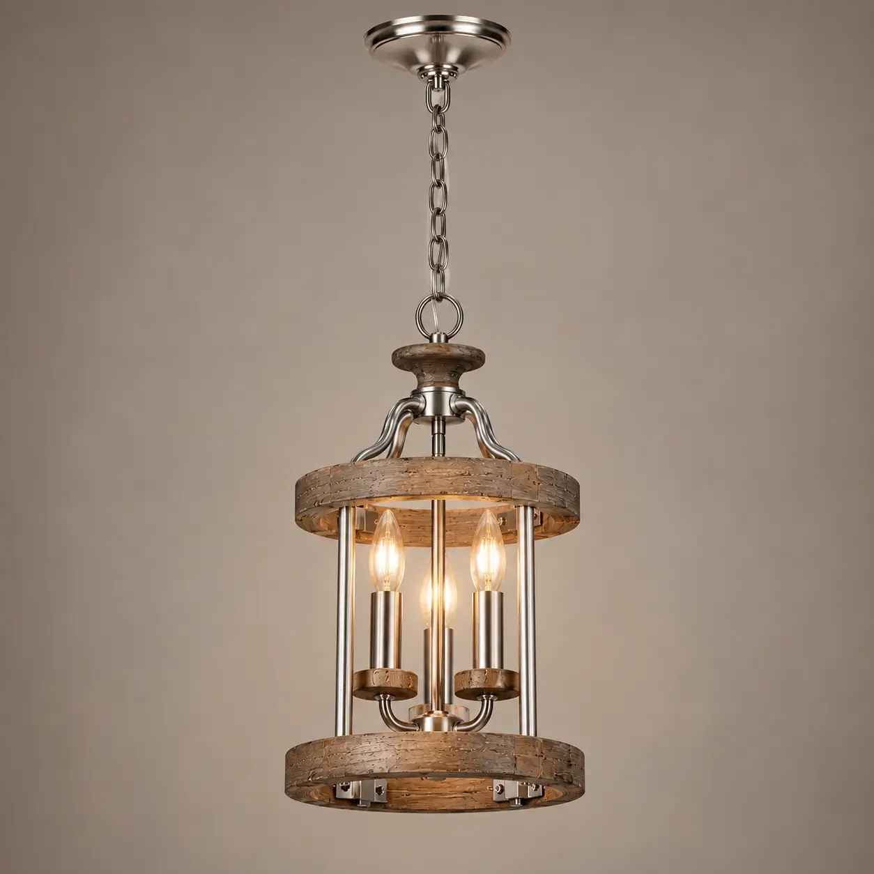 Rustic-Industrial-3-Light-Pendant-Chandelier-in-Brushed-Nickel-and-Weathered-Wood-Finish-3 Rustic-Industrial-3-Light-Pendant-Chandelier-in-Brushed-Nickel-and-Weathered-Wood-Finish-3