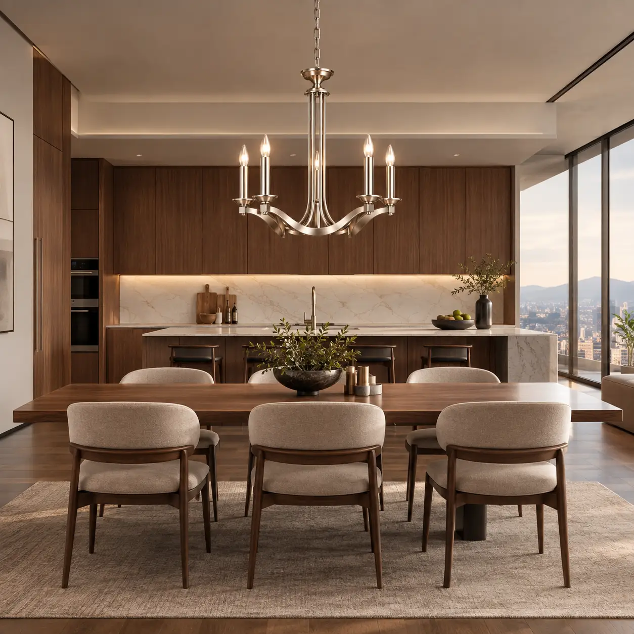 Mid-Century Modern Open Concept Kitchen Interior