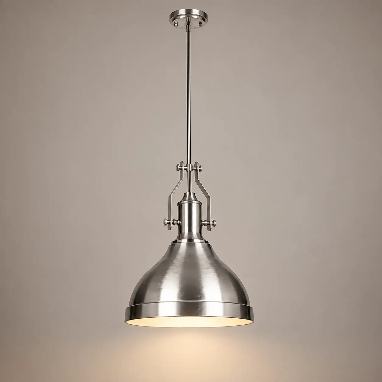 Urban-Industrial-1-Light-Wide-Dome-Pendant-Brushed-Stainless-Steel-3 Urban-Industrial-1-Light-Wide-Dome-Pendant-Brushed-Stainless-Steel-3