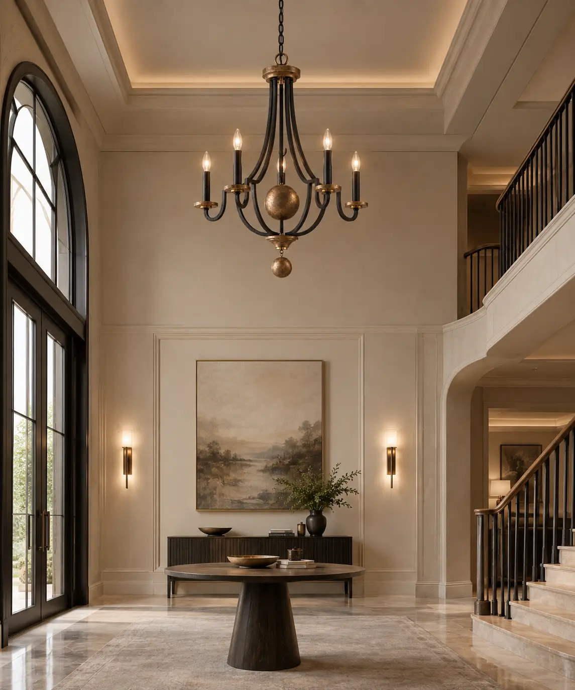 Westwood-5-Light-Transitional-Metal-Drum-Chandelier-Pendant-in-Western-Bronze-high-ceiling-foyer-hospitality-lounge Westwood-5-Light-Transitional-Metal-Drum-Chandelier-Pendant-in-Western-Bronze-high-ceiling-foyer-hospitality-lounge