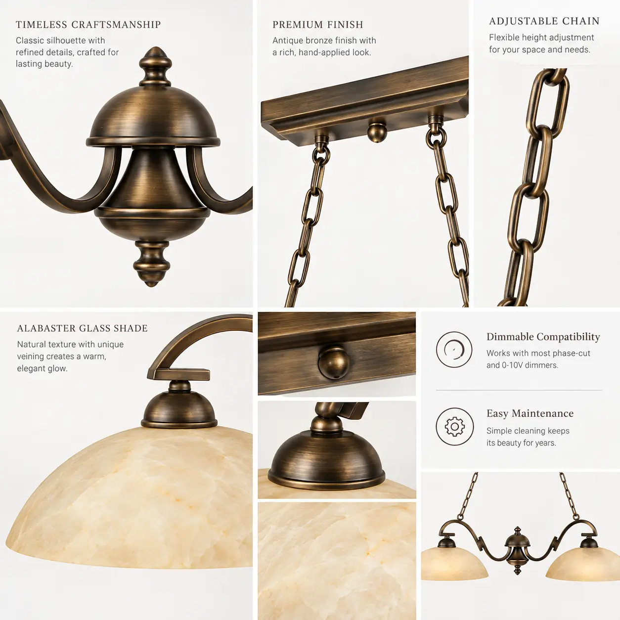 2-Light-Bronze-Double-Pendant-with-Amber-Alabaster-Glass-Shades-2 2-Light-Bronze-Double-Pendant-with-Amber-Alabaster-Glass-Shades-2