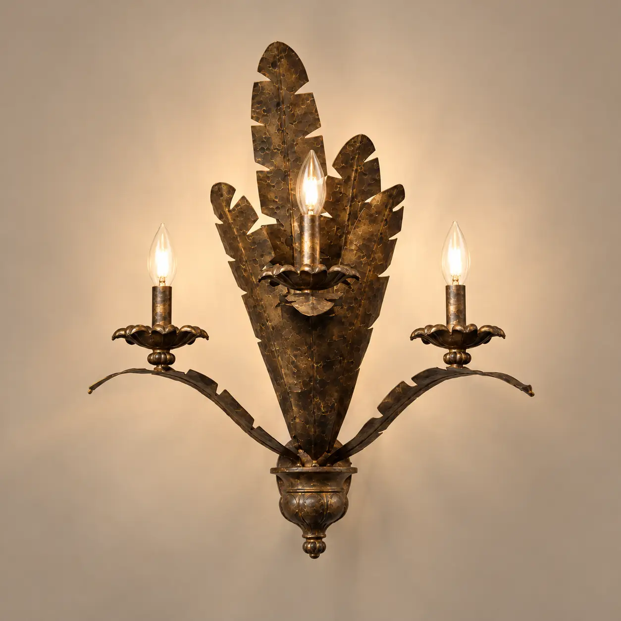 3-Light-Handcrafted-Metal-Pendant-in-Tuscano-Finish-3 3-Light-Handcrafted-Metal-Pendant-in-Tuscano-Finish-3