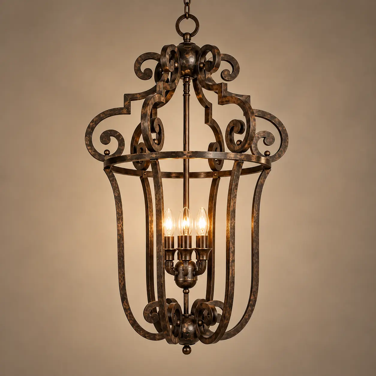 6-Light-Handcrafted-Pendant-Lantern-in-Antique-Bronze-Finish-3 6-Light-Handcrafted-Pendant-Lantern-in-Antique-Bronze-Finish-3
