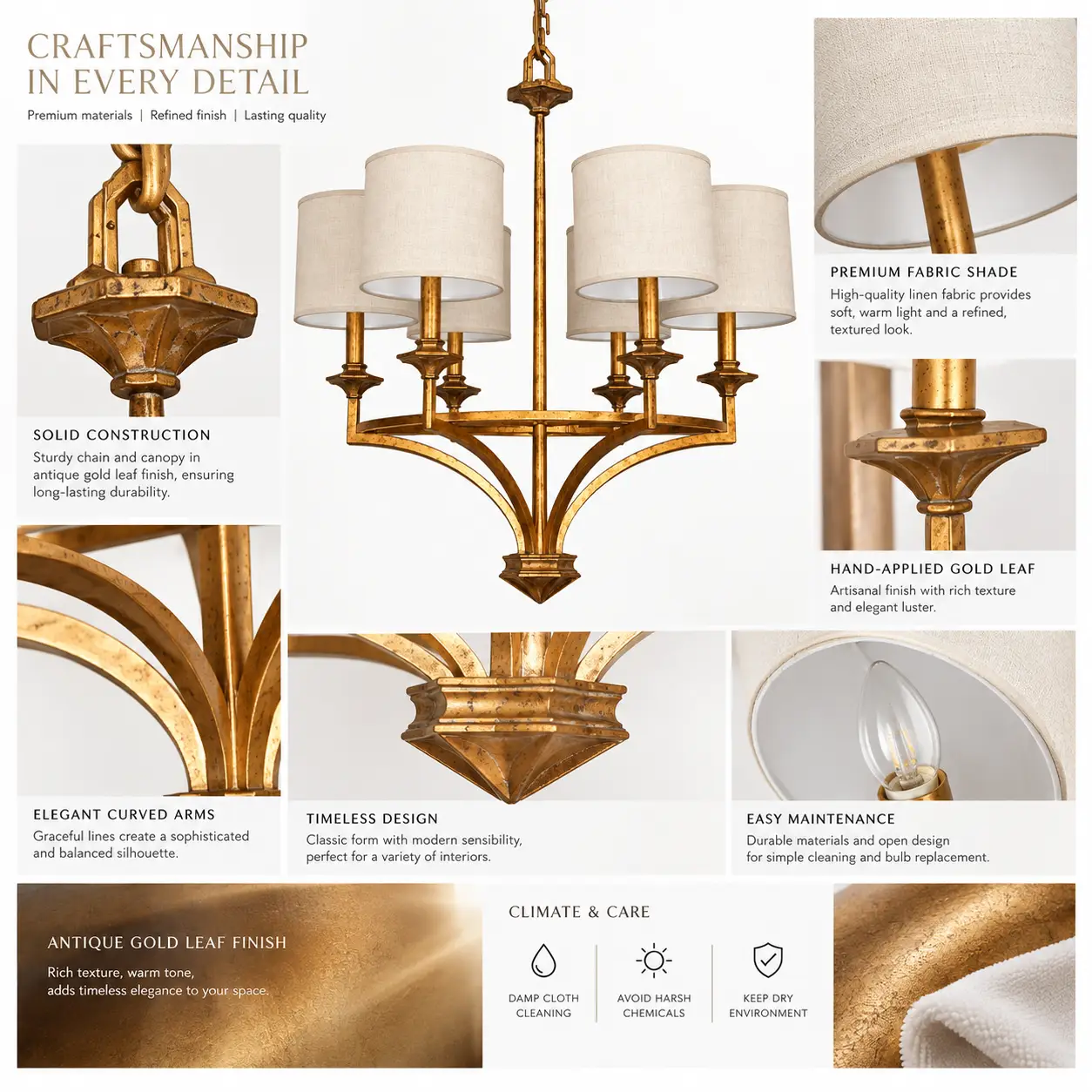 6-Light-Transitional-Pendant-in-Hand-Applied-Antique-Gold-Leaf-Finish-2 6-Light-Transitional-Pendant-in-Hand-Applied-Antique-Gold-Leaf-Finish-2