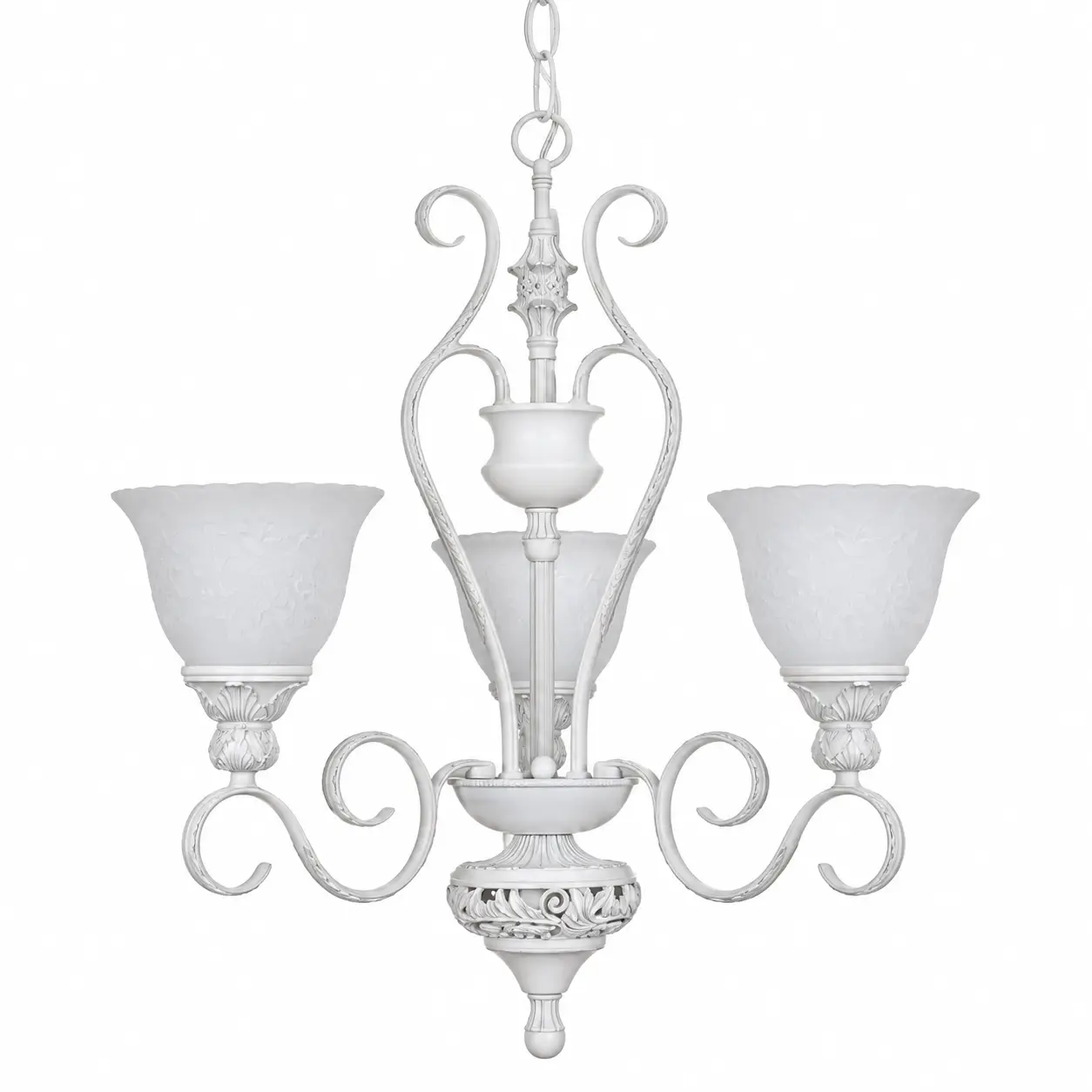 Antique-White-3-Light-Pendant-Chandelier-with-Frosted-Glass-Shades-1 Antique-White-3-Light-Pendant-Chandelier-with-Frosted-Glass-Shades-1
