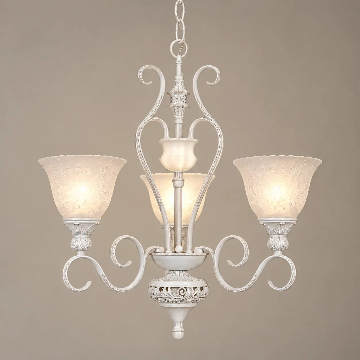 Antique-White-3-Light-Pendant-Chandelier-with-Frosted-Glass-Shades-3 Antique-White-3-Light-Pendant-Chandelier-with-Frosted-Glass-Shades-3