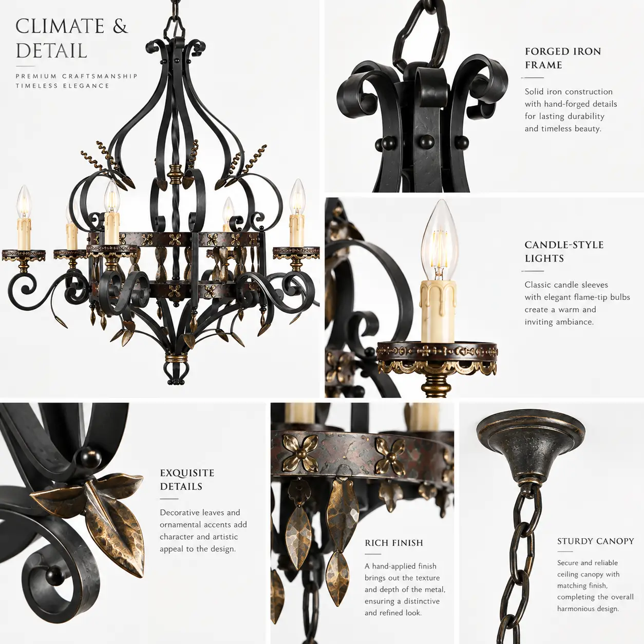 Baronial-Forge-Artisanal-6-Light-Chandelier-2 Baronial-Forge-Artisanal-6-Light-Chandelier-2