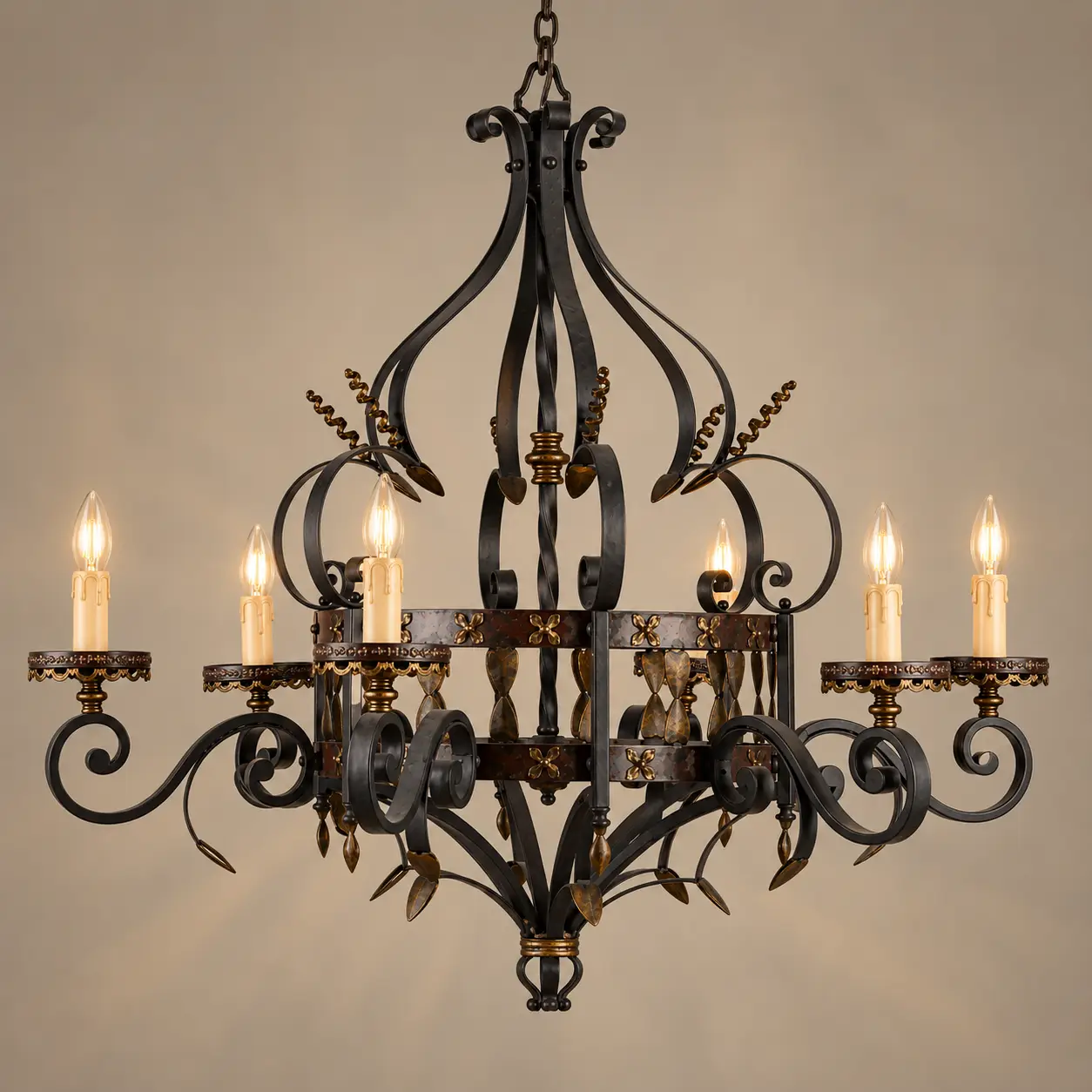 Baronial-Forge-Artisanal-6-Light-Chandelier-3 Baronial-Forge-Artisanal-6-Light-Chandelier-3