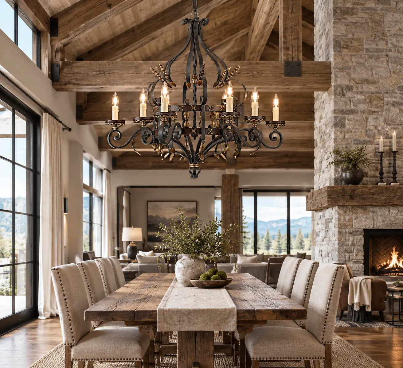 Baronial-Forge-Artisanal-6-Light-Chandelier-Modern-Farmhouse-Great-Rooms-Rustic-Dining-Spaces Baronial-Forge-Artisanal-6-Light-Chandelier-Modern-Farmhouse-Great-Rooms-Rustic-Dining-Spaces