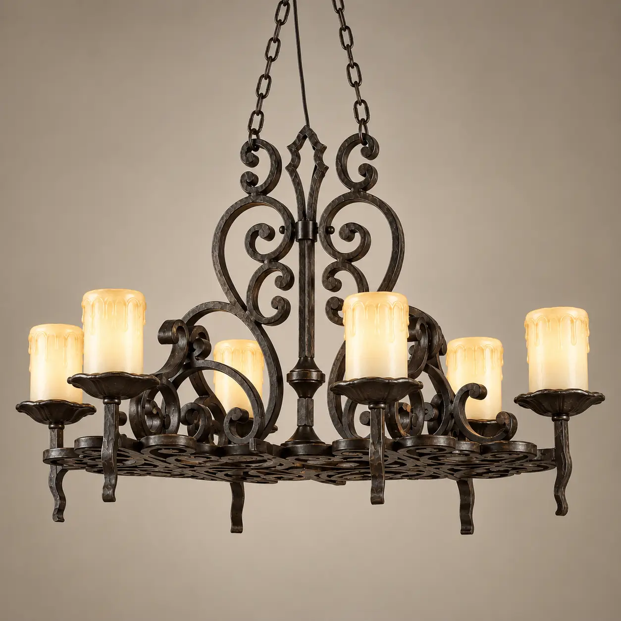 Castellan-Wrought-Iron-6-Light-Candle-Chandelier-3 Castellan-Wrought-Iron-6-Light-Candle-Chandelier-3