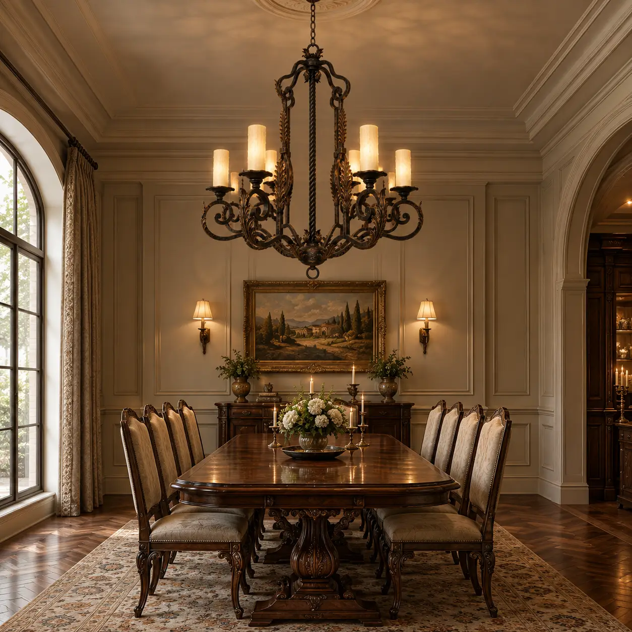 Castillian-Grand-8-Light-Forged-Iron-Chandelier-French-Country-Neoclassical-Dining-Spaces Castillian-Grand-8-Light-Forged-Iron-Chandelier-French-Country-Neoclassical-Dining-Spaces