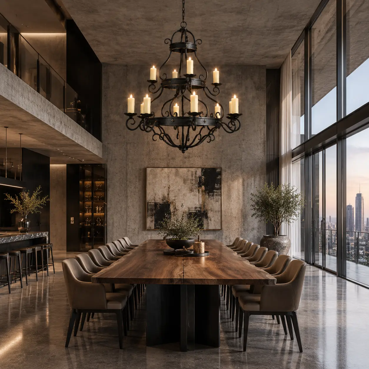 Cathedral-Grandeur-12-Light-Forged-Iron-Chandelier-Modern-Industrial-Luxury-Executive-Dining-Suites Cathedral-Grandeur-12-Light-Forged-Iron-Chandelier-Modern-Industrial-Luxury-Executive-Dining-Suites