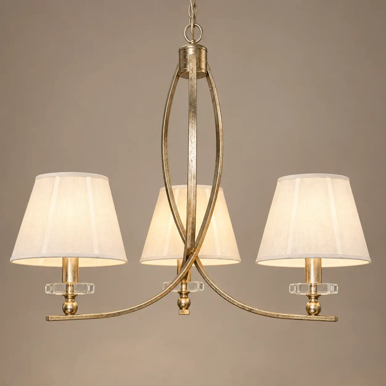 Champagne-Gold-Grace-Handcrafted-3-Light-Chandelier-with-Fabric-Shades-3 Champagne-Gold-Grace-Handcrafted-3-Light-Chandelier-with-Fabric-Shades-3