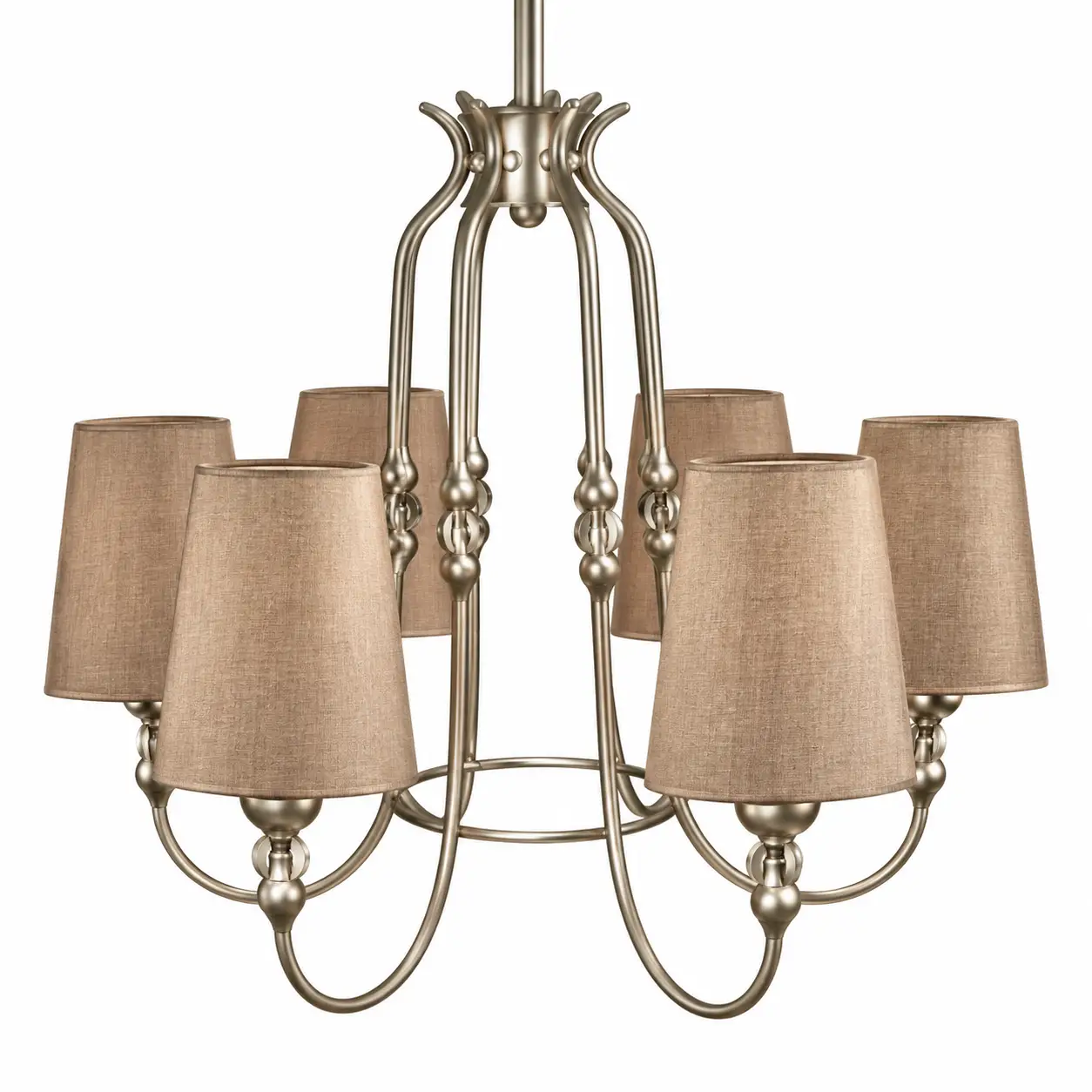 Champagne-Lustre-Elegance-Handcrafted-6-Light-Pendant-with-Fabric-Shades-1 Champagne-Lustre-Elegance-Handcrafted-6-Light-Pendant-with-Fabric-Shades-1