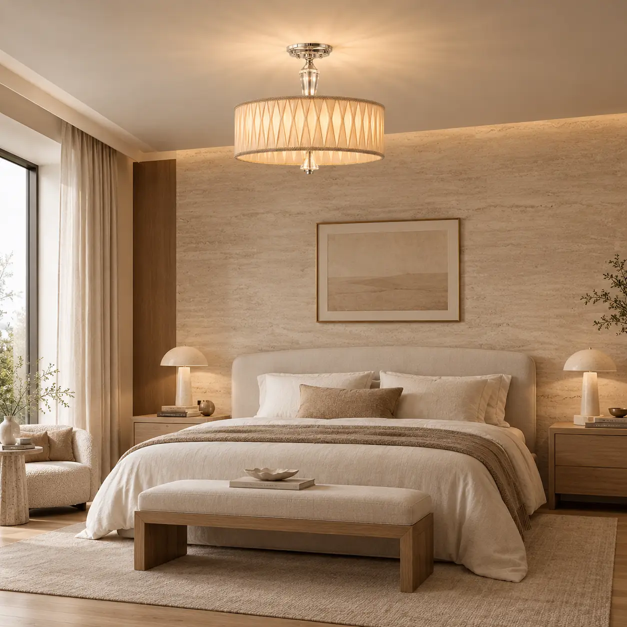 Champagne-Pleat-3-Light-Semi-Flush-Mount-Pendant-4 Champagne-Pleat-3-Light-Semi-Flush-Mount-Pendant-4