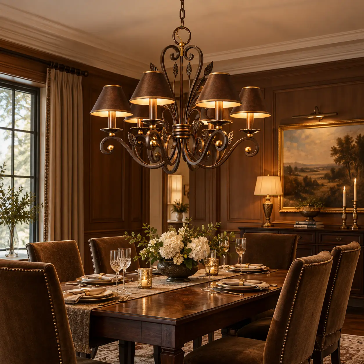 Classic-Leaf-Scroll-Handcrafted-Burnished-Bronze-6-Light-Chandelier-Traditional-American-Transitional-Dining-Salons Classic-Leaf-Scroll-Handcrafted-Burnished-Bronze-6-Light-Chandelier-Traditional-American-Transitional-Dining-Salons