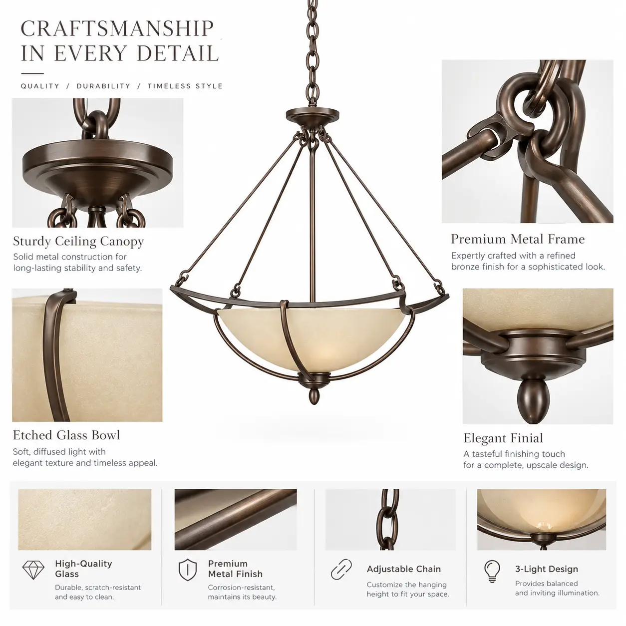 Contemporary-3-Light-Pendant-with-Bronze-Frame-Etched-Glass-Bowl-2 Contemporary-3-Light-Pendant-with-Bronze-Frame-Etched-Glass-Bowl-2