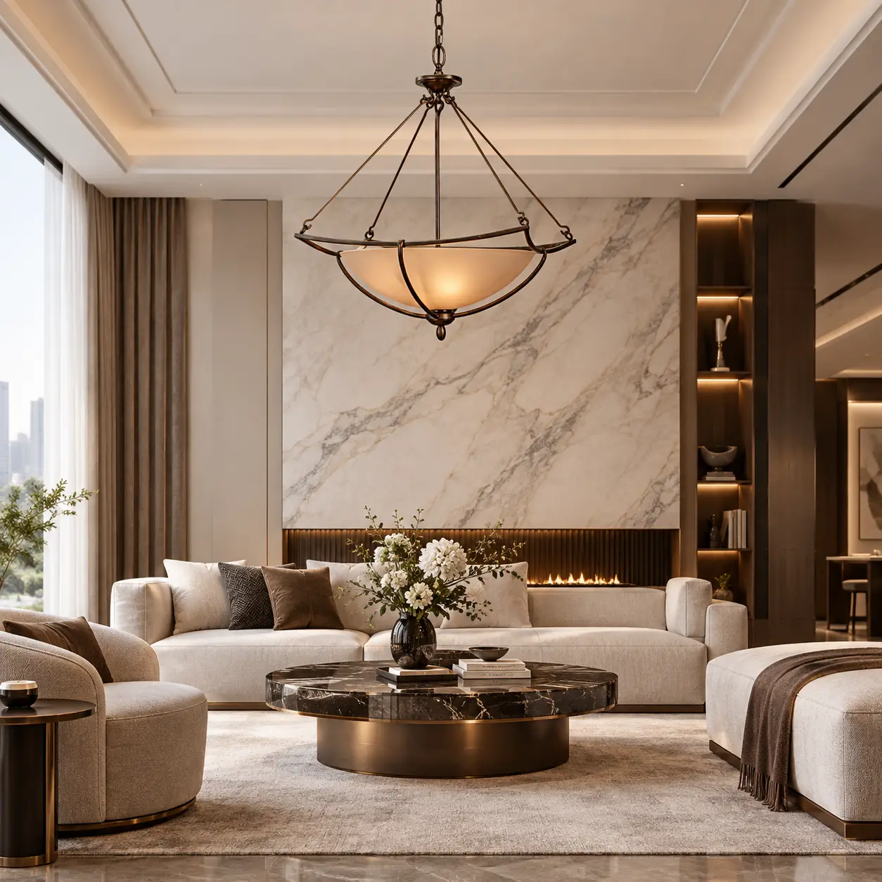 Contemporary-3-Light-Pendant-with-Bronze-Frame-Etched-Glass-Bowl-Contemporary-Modern-Luxury Contemporary-3-Light-Pendant-with-Bronze-Frame-Etched-Glass-Bowl-Contemporary-Modern-Luxury