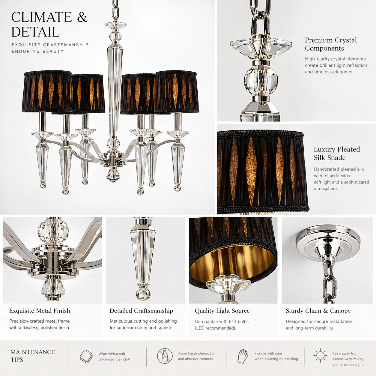 Cosmopolitan-Grandeur-6-Light-Crystal-Pleated-Silk-Pendant-2 Cosmopolitan-Grandeur-6-Light-Crystal-Pleated-Silk-Pendant-2