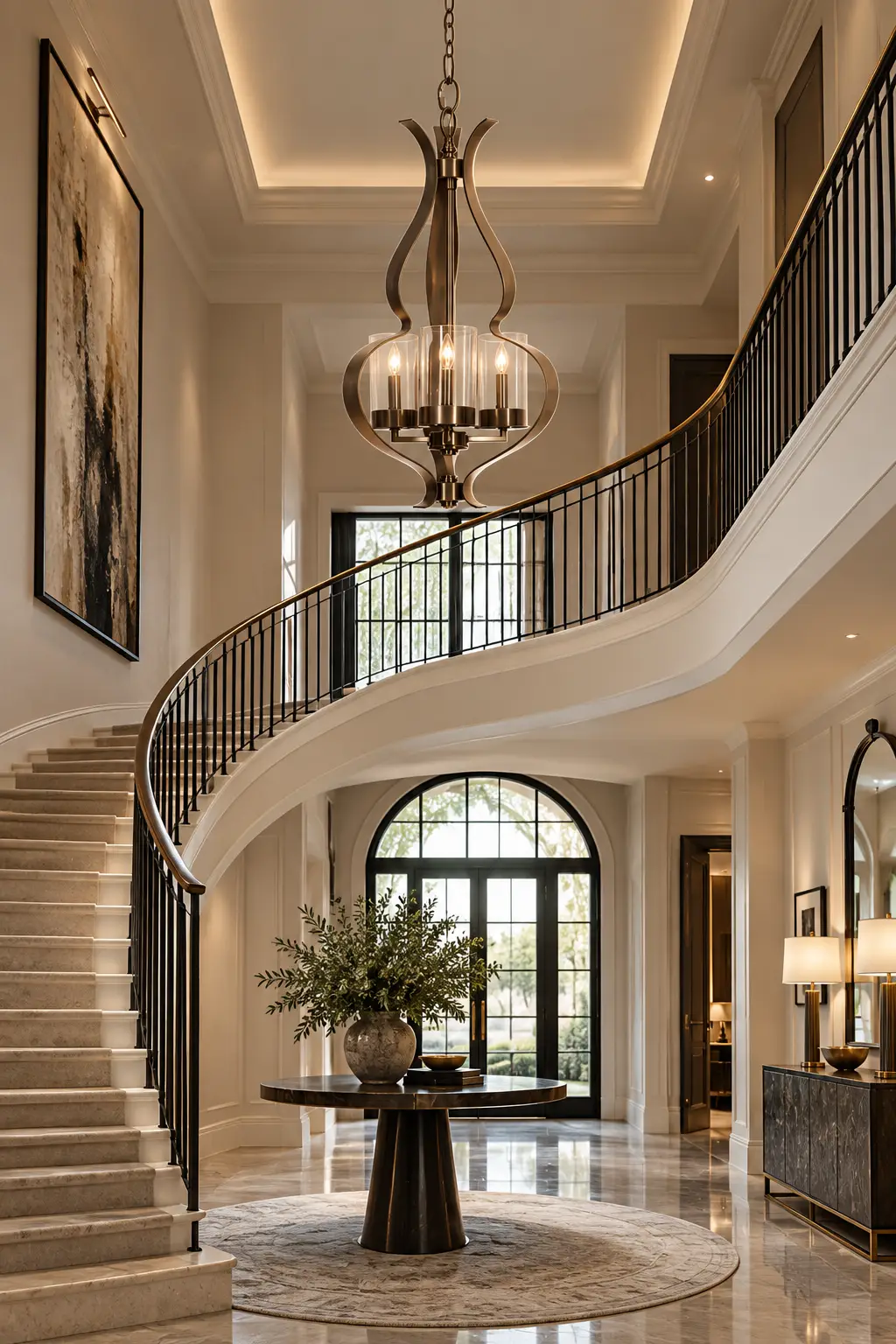 Curvaceous-Modern-Foyer-3-Light-Pendant-Modern-Luxury-Architectural-Foyers Curvaceous-Modern-Foyer-3-Light-Pendant-Modern-Luxury-Architectural-Foyers