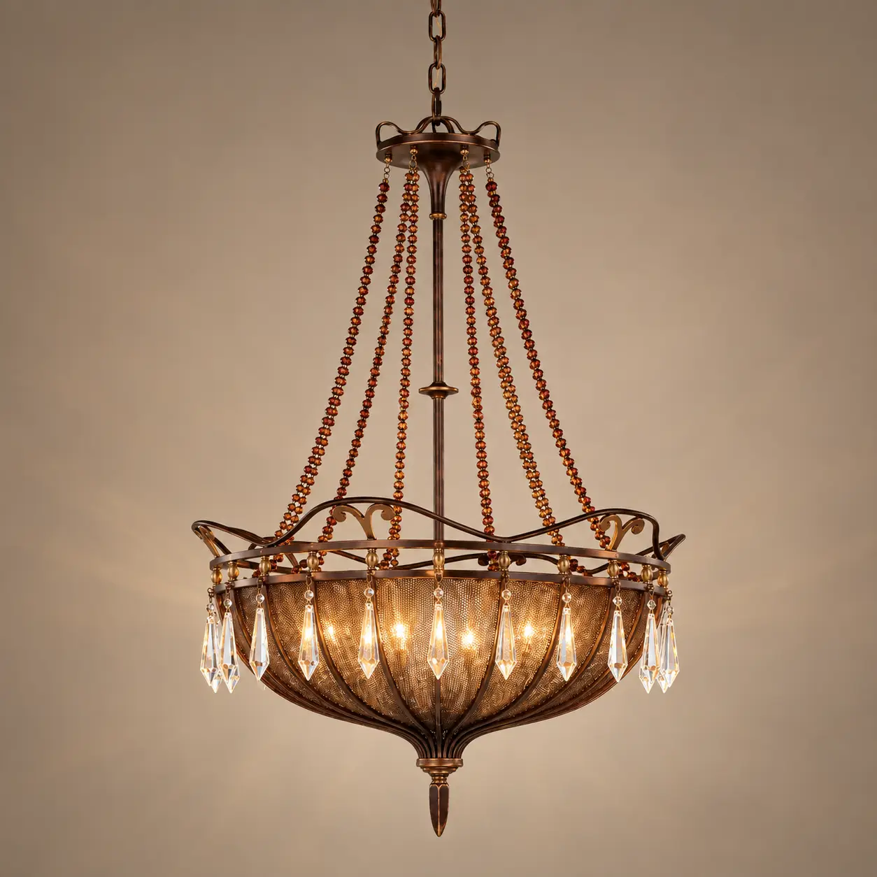 Estate-Grandeur-6-Light-Chandelier-with-Beaded-Mesh-Accents-3 Estate-Grandeur-6-Light-Chandelier-with-Beaded-Mesh-Accents-3