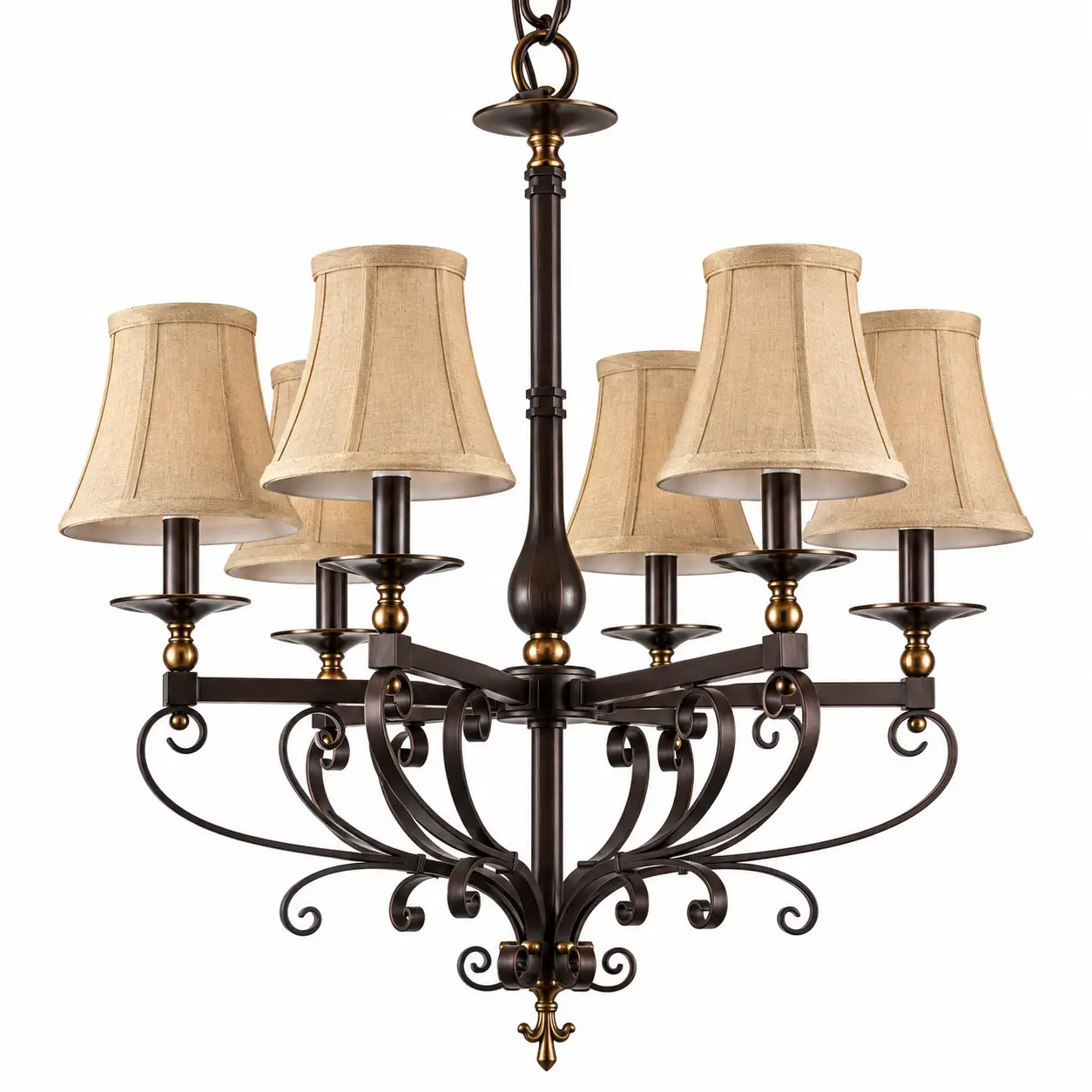 Estate-Manor-Elegant-Wrought-Iron-6-Light-Chandelier-1 Estate-Manor-Elegant-Wrought-Iron-6-Light-Chandelier-1