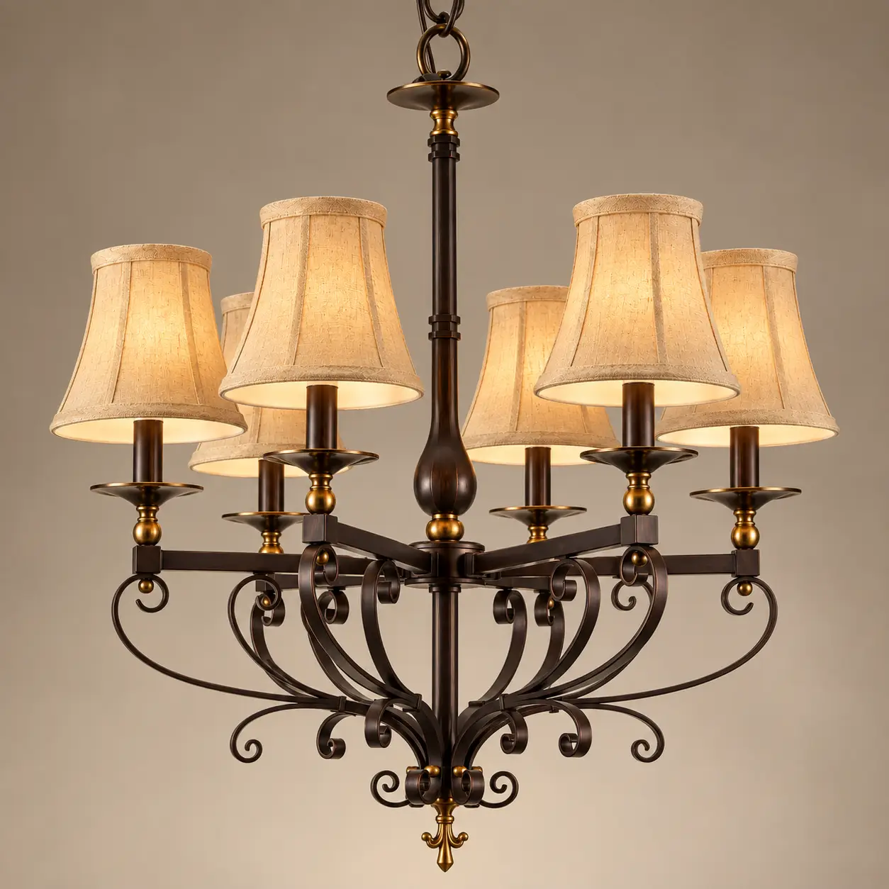 Estate-Manor-Elegant-Wrought-Iron-6-Light-Chandelier-3 Estate-Manor-Elegant-Wrought-Iron-6-Light-Chandelier-3