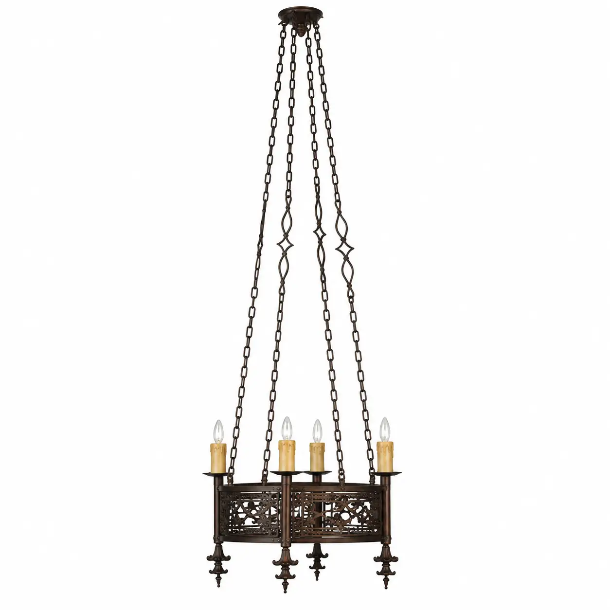 Feudal-Hall-Forged-Iron-Candelabra-4-Light-Pendant-1 Feudal-Hall-Forged-Iron-Candelabra-4-Light-Pendant-1