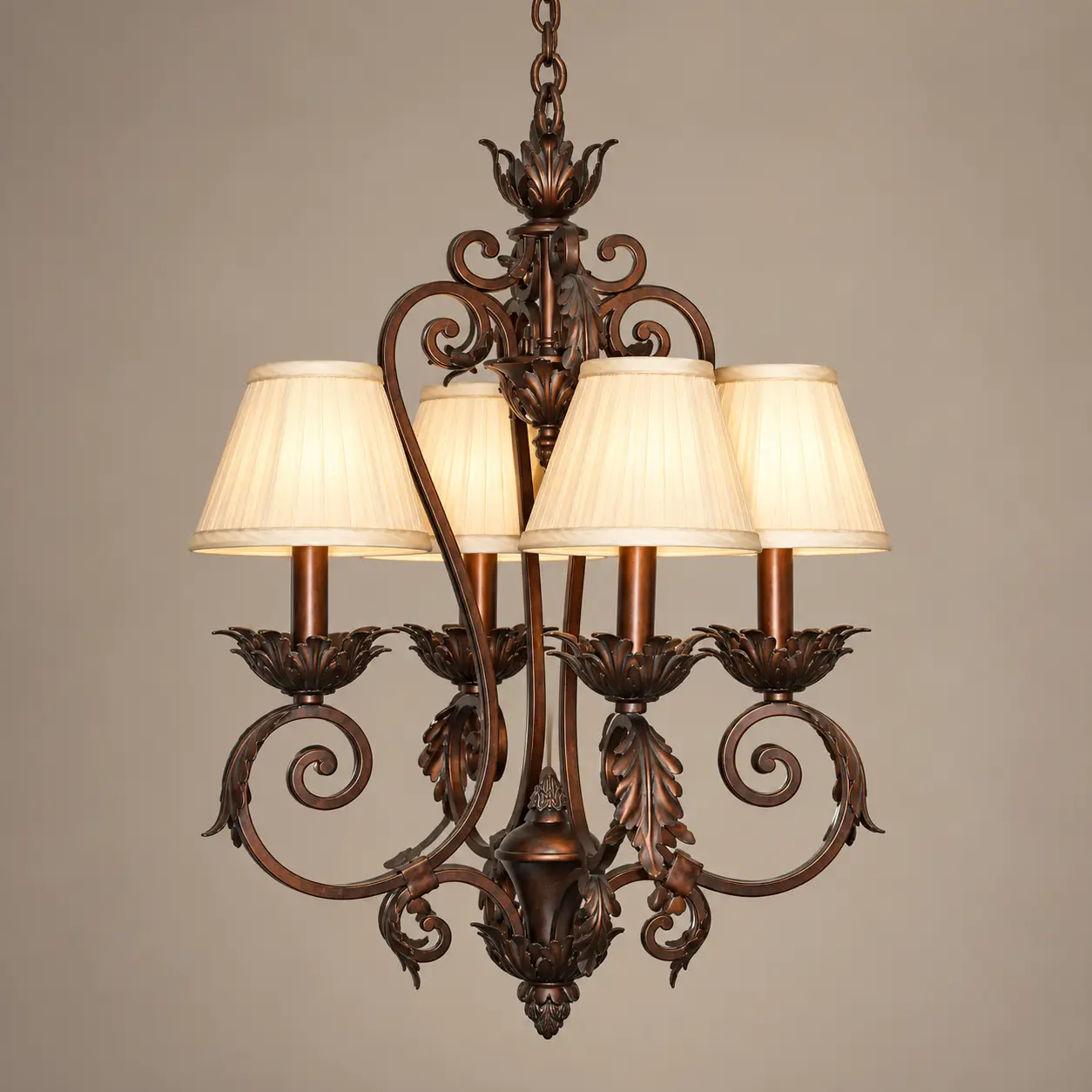 Fleur-de-Lys-4-Light-Antiqued-Chandelier-3 Fleur-de-Lys-4-Light-Antiqued-Chandelier-3