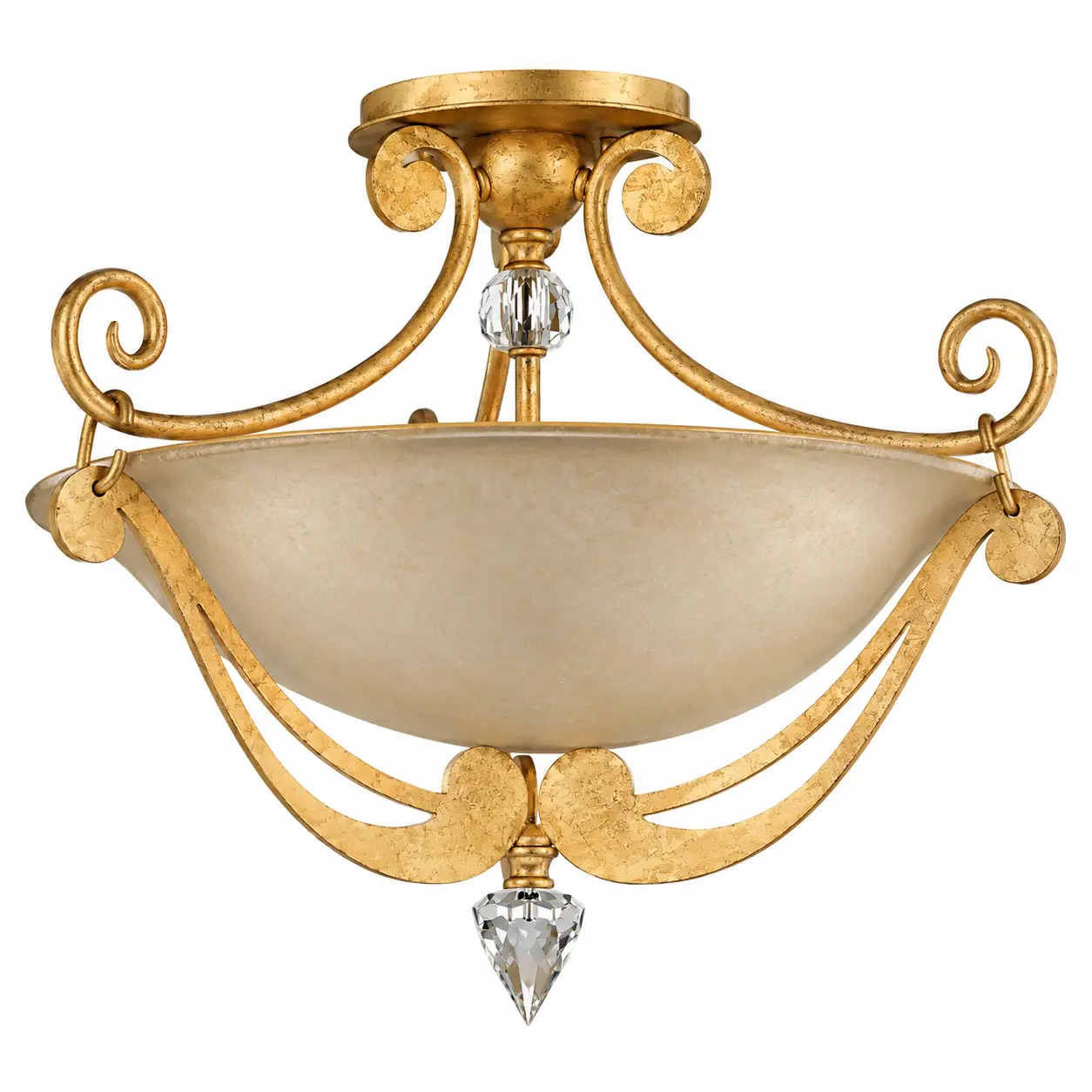 Gilded-Scroll-3-Light-Semi-Flush-Mount-Pendant-with-Crystal-Accents-1 Gilded-Scroll-3-Light-Semi-Flush-Mount-Pendant-with-Crystal-Accents-1