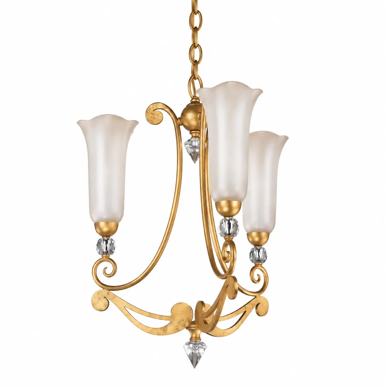 Golden-Aurora-Handcrafted-3-Light-Metal-Chandelier-with-Frosted-Glass-Shades-1 Golden-Aurora-Handcrafted-3-Light-Metal-Chandelier-with-Frosted-Glass-Shades-1