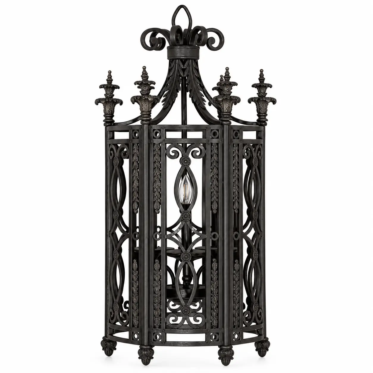 Gothic-Forge-Iron-Lantern-3-Light-Pendant-1 Gothic-Forge-Iron-Lantern-3-Light-Pendant-1