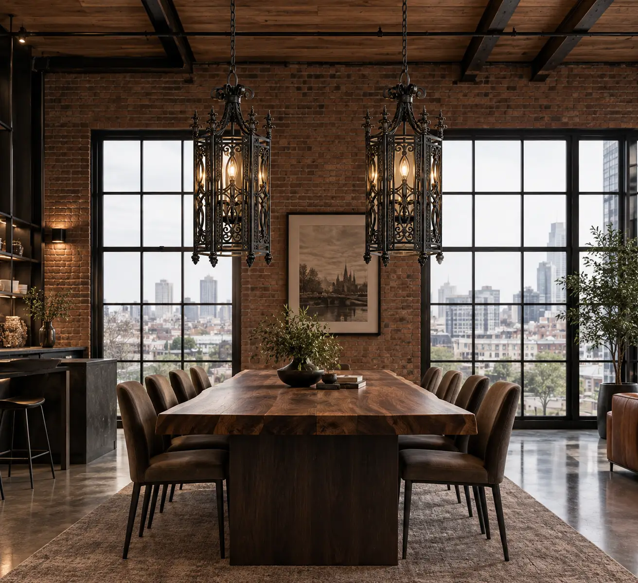 Gothic-Forge-Iron-Lantern-3-Light-Pendant-MODERN-INDUSTRIAL-LOFT-DINING-ROOM Gothic-Forge-Iron-Lantern-3-Light-Pendant-MODERN-INDUSTRIAL-LOFT-DINING-ROOM