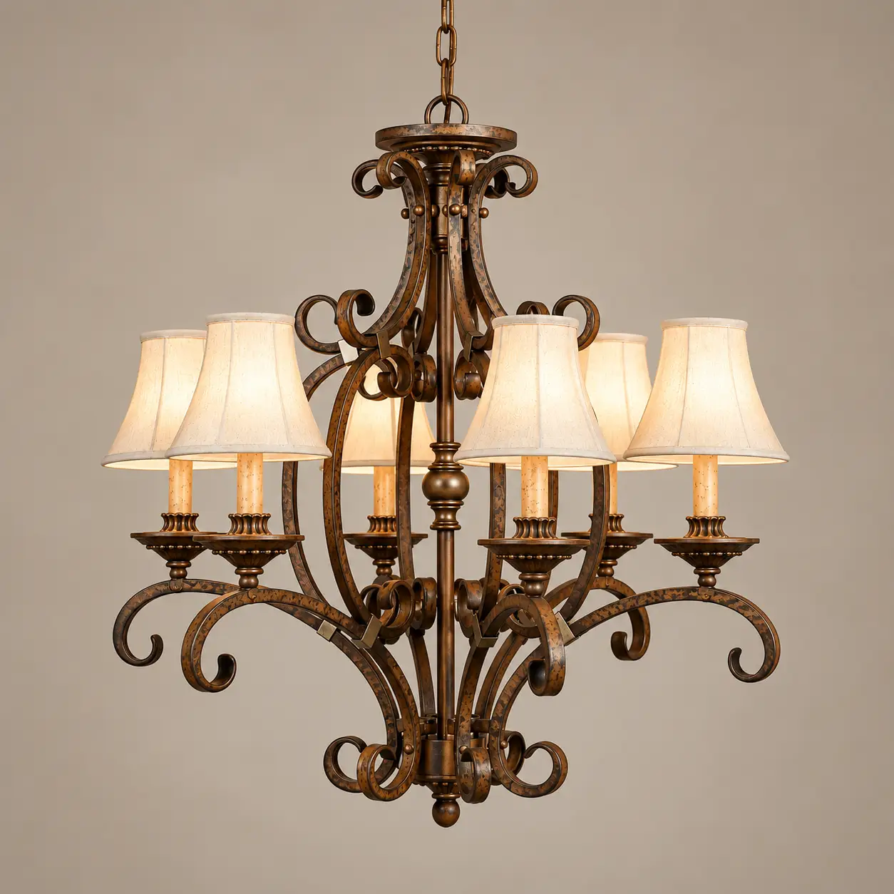Heirloom-Scroll-6-Light-Forged-Bronze-Chandelier-3 Heirloom-Scroll-6-Light-Forged-Bronze-Chandelier-3