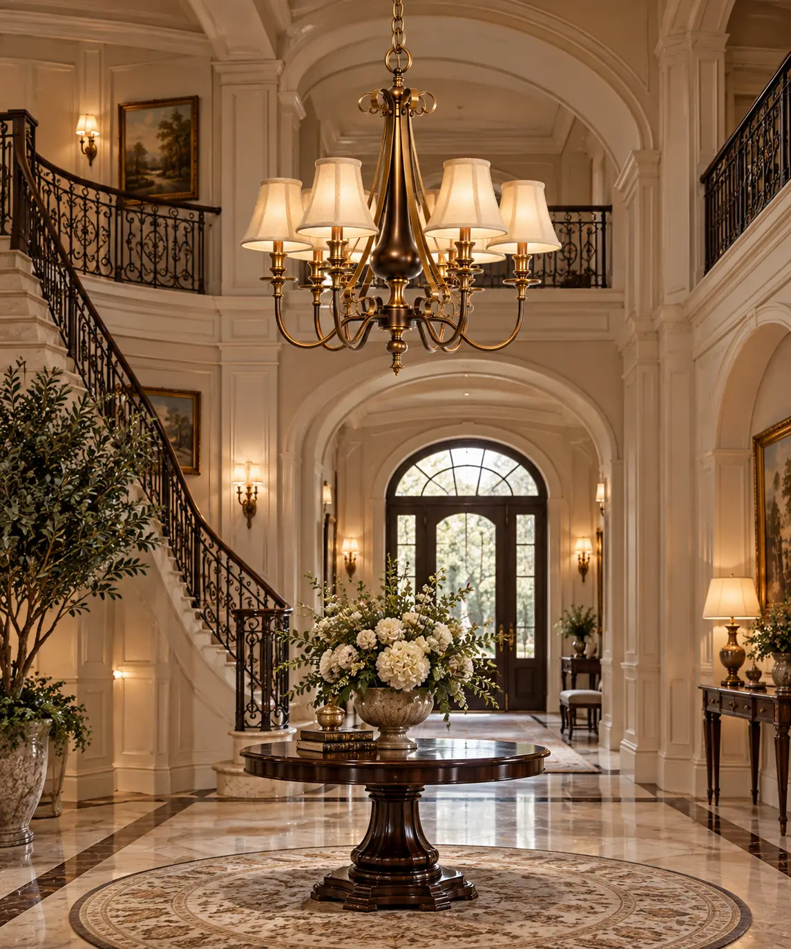 Heritage Glow Classic Bronze Chandelier in Foyer Hall