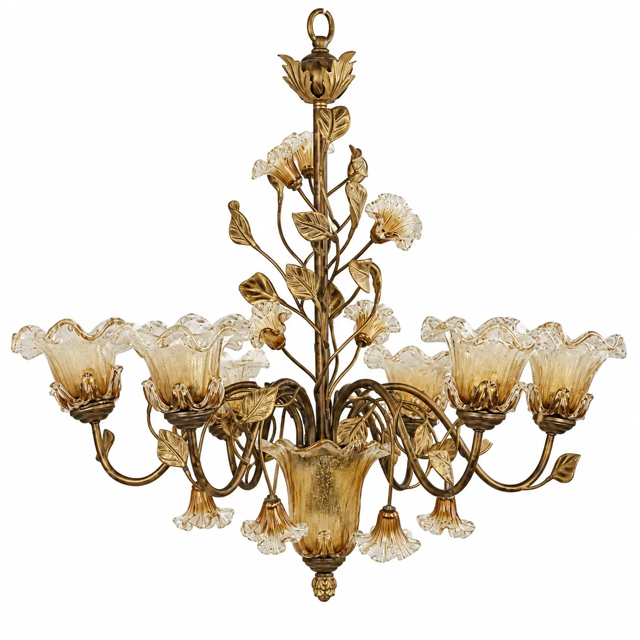 Imperial-Floral-7-Light-Antique-Gold-Chandelier-with-Handcrafted-Glass-Shades-1 Imperial-Floral-7-Light-Antique-Gold-Chandelier-with-Handcrafted-Glass-Shades-1