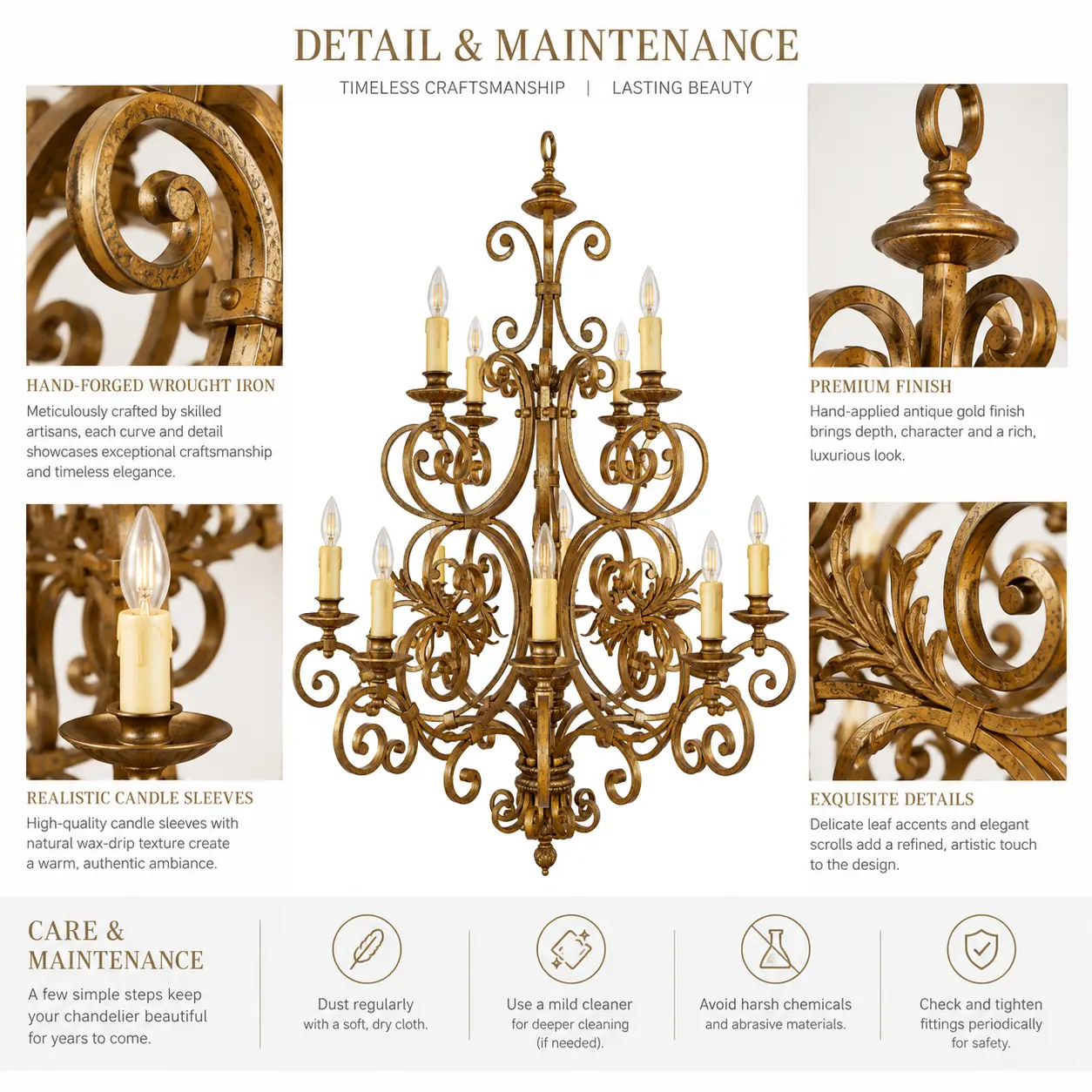 Imperial-Forge-Two-Tier-12-Light-Hand-Forged-Chandelier-in-Antique-Gold-Finish-2 Imperial-Forge-Two-Tier-12-Light-Hand-Forged-Chandelier-in-Antique-Gold-Finish-2
