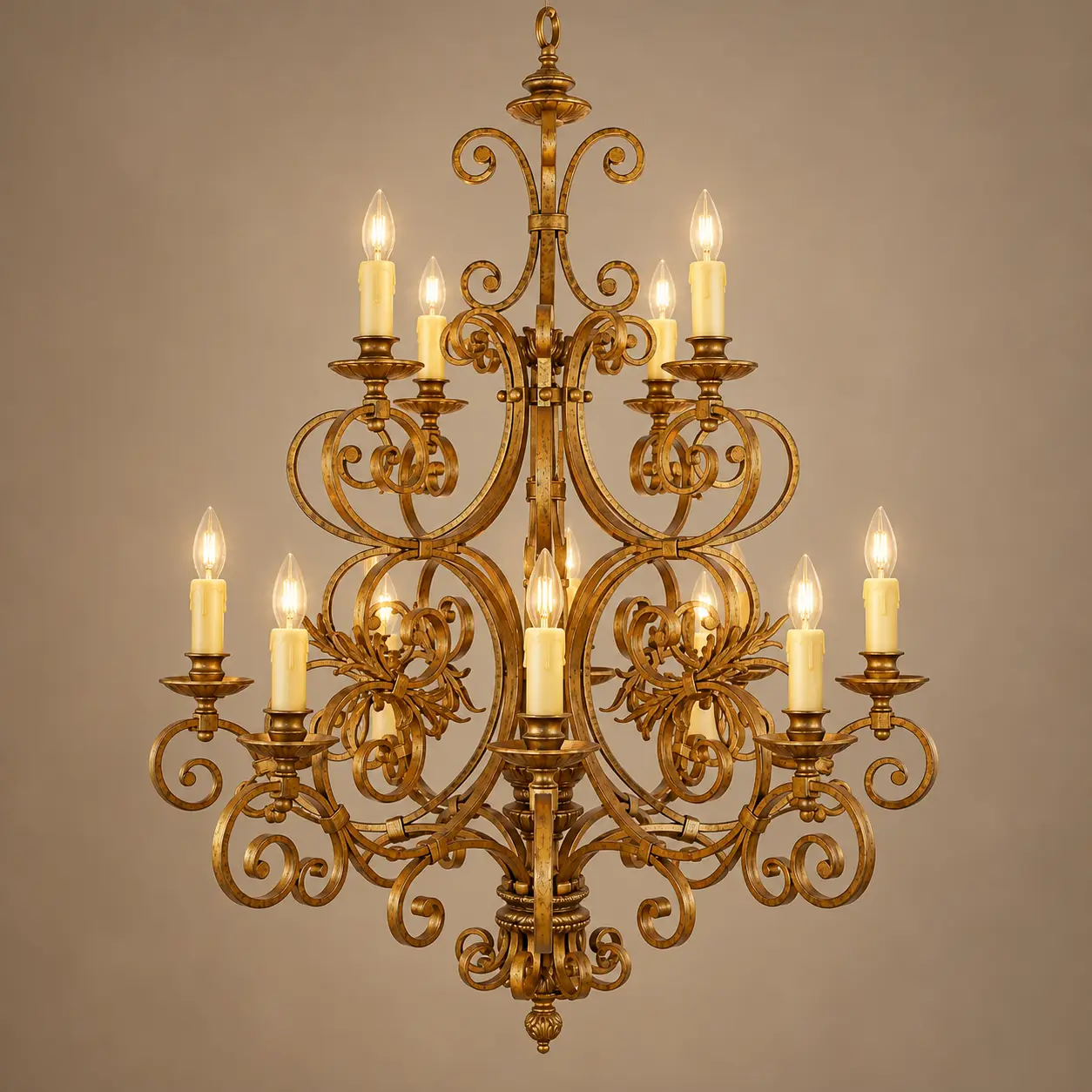 Imperial-Forge-Two-Tier-12-Light-Hand-Forged-Chandelier-in-Antique-Gold-Finish-3 Imperial-Forge-Two-Tier-12-Light-Hand-Forged-Chandelier-in-Antique-Gold-Finish-3
