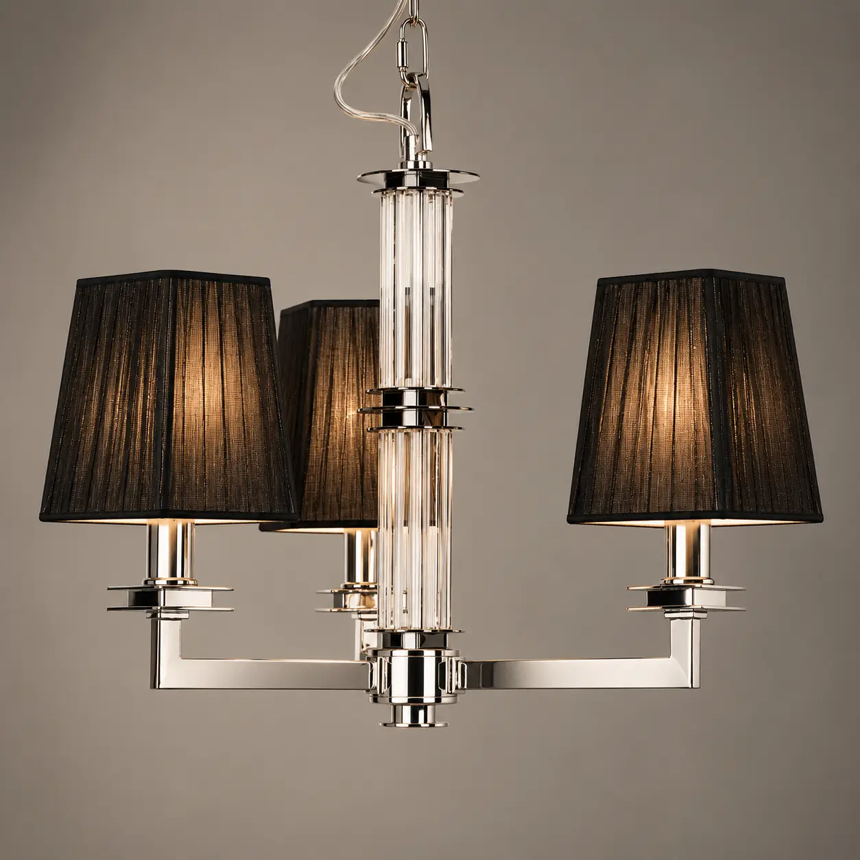 Luna-Noir-Elegance-Handcrafted-3-Light-Modern-Chandelier-in-Polished-Chrome-Finish-with-Black-Pleated-Shades-3 Luna-Noir-Elegance-Handcrafted-3-Light-Modern-Chandelier-in-Polished-Chrome-Finish-with-Black-Pleated-Shades-3